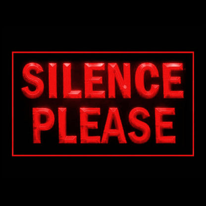 120181 Silence Please Office Home Decor Open Display illuminated Night Light Neon Sign 16 Color By Remote