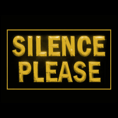 120181 Silence Please Office Home Decor Open Display illuminated Night Light Neon Sign 16 Color By Remote