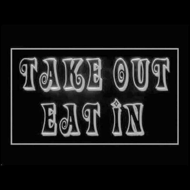 120183 Take Out Eat In Restaurant Cafe Bar Home Decor Open Display illuminated Night Light Neon Sign 16 Color By Remote