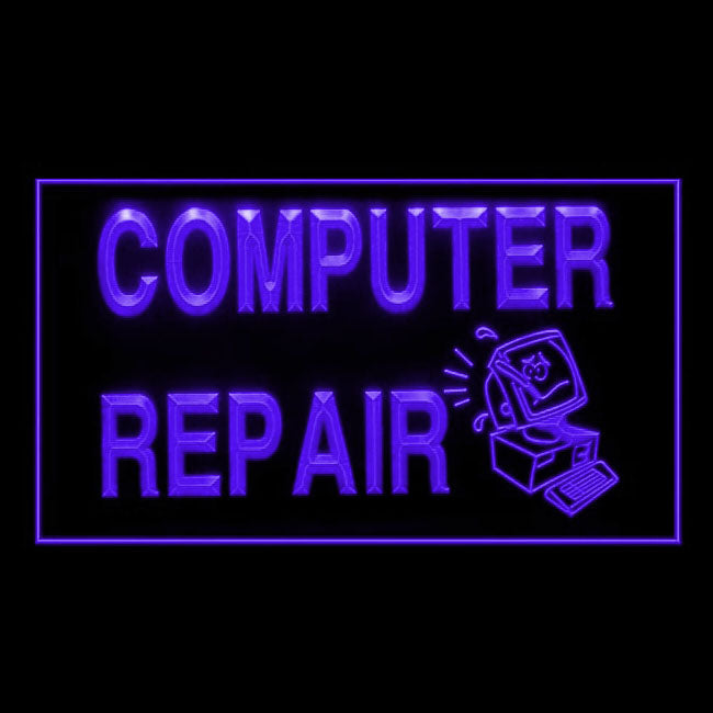 130003 Computer Repair Shop Store Center Home Decor Open Display illuminated Night Light Neon Sign 16 Color By Remote