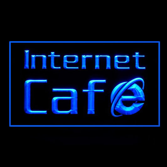 130005 OPEN Internet Cafe 24 Hours Bar Home Decor Open Display illuminated Night Light Neon Sign 16 Color By Remote