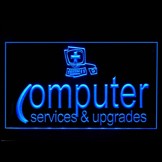 130007 Computer Service Shop Store Center Home Decor Open Display illuminated Night Light Neon Sign 16 Color By Remote