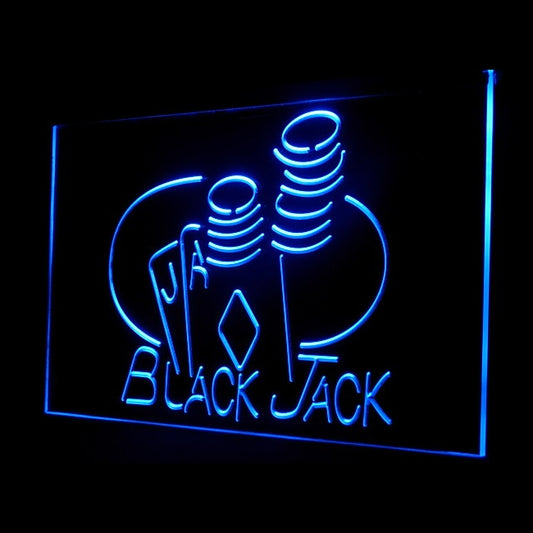 130010 Black Jack Casino Game Room Texas RM Home Decor Open Display illuminated Night Light Neon Sign 16 Color By Remote