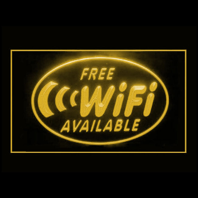 130020 Free Wi-Fi Internet Access Cafe Available Home Decor Open Display illuminated Night Light Neon Sign 16 Color By Remote