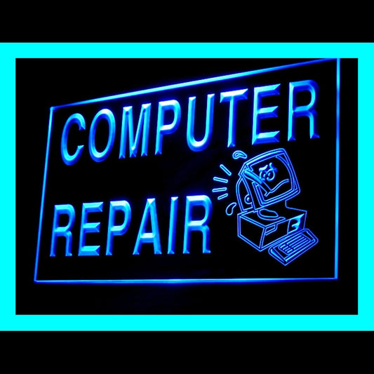 130025 Computer Repair Shop Store Center Home Decor Open Display illuminated Night Light Neon Sign 16 Color By Remote