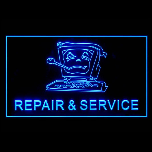130026 Computer Repair Shop Store Center Home Decor Open Display illuminated Night Light Neon Sign 16 Color By Remote