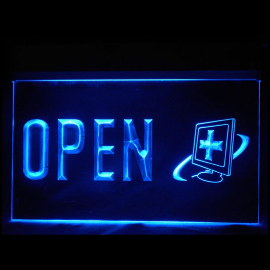 130041 Open Computer Repair Shop Store Center Home Decor Open Display illuminated Night Light Neon Sign 16 Color By Remote