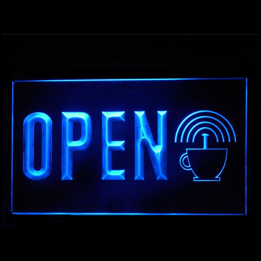 130042 Free Wi-Fi Internet Access Cafe Available Home Decor Open Display illuminated Night Light Neon Sign 16 Color By Remote