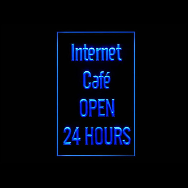 130050 OPEN Internet Cafe 24 Hours Bar Home Decor Open Display illuminated Night Light Neon Sign 16 Color By Remote