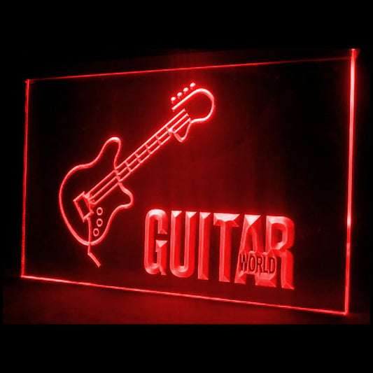 140005 Guitar World Shop Store Home Decor Open Display illuminated Night Light Neon Sign 16 Color By Remote