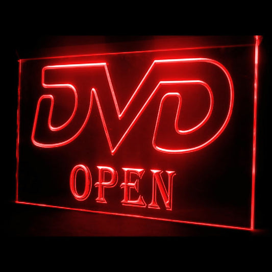 140007 DVD Open Disc Shop Video Movie CD Store Home Decor Open Display illuminated Night Light Neon Sign 16 Color By Remote