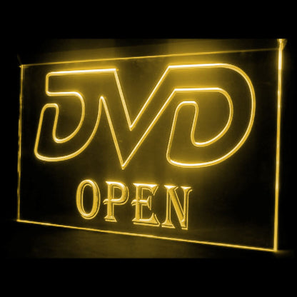 140007 DVD Open Disc Shop Video Movie CD Store Home Decor Open Display illuminated Night Light Neon Sign 16 Color By Remote