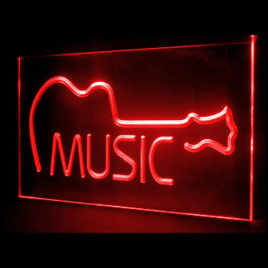 140022 Music Guitar Bar Live Shop Store Home Decor Open Display illuminated Night Light Neon Sign 16 Color By Remote