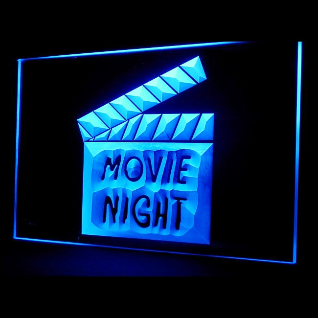 140030 Movie Night Home Theaters Home Decor Open Display illuminated Night Light Neon Sign 16 Color By Remote