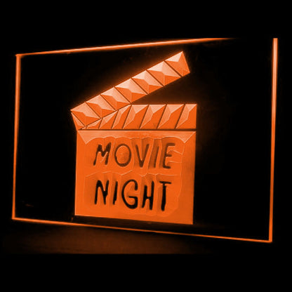 140030 Movie Night Home Theaters Home Decor Open Display illuminated Night Light Neon Sign 16 Color By Remote