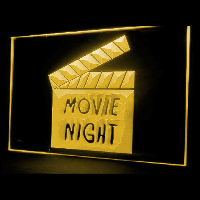 140030 Movie Night Home Theaters Home Decor Open Display illuminated Night Light Neon Sign 16 Color By Remote