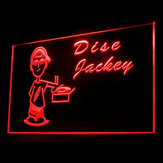 140053 Disc Jockey DJ Music Room Home Decor Open Display illuminated Night Light Neon Sign 16 Color By Remote