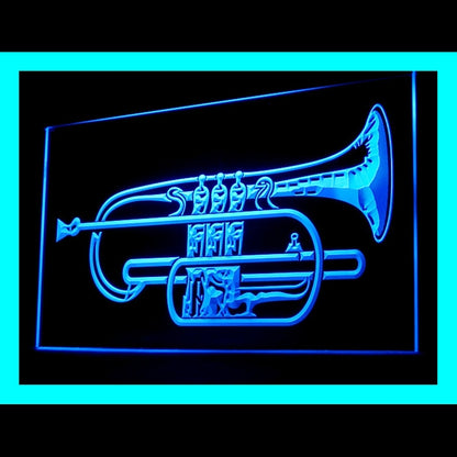 140061 Horn Lesson Music Shop Store Open Home Decor Open Display illuminated Night Light Neon Sign 16 Color By Remote