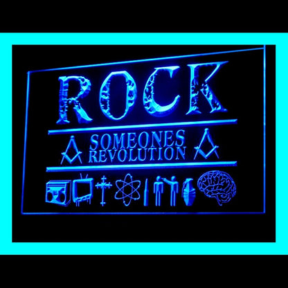 140064 Rock Someones Revolution Live Home Decor Open Display illuminated Night Light Neon Sign 16 Color By Remote