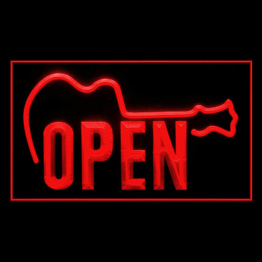 140085 Open Guitar Music Shop Store Sale Acoustic Home Decor Open Display illuminated Night Light Neon Sign 16 Color By Remote