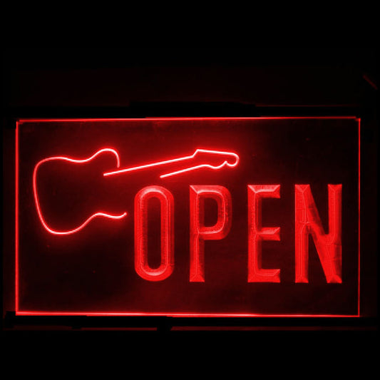 140086 Open Guitar Music Shop Store Sale Acoustic Home Decor Open Display illuminated Night Light Neon Sign 16 Color By Remote