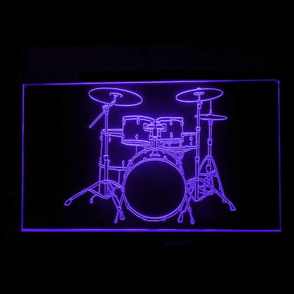 140087 Drum Music Band Room Shop Store Open Home Decor Open Display illuminated Night Light Neon Sign 16 Color By Remote