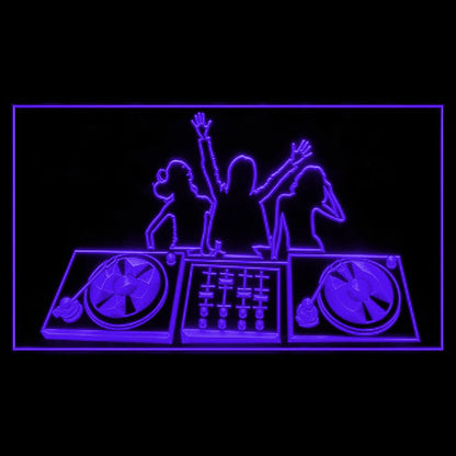 140096 DJ Tech Turntable Mixer Shop Store Open Home Decor Open Display illuminated Night Light Neon Sign 16 Color By Remote