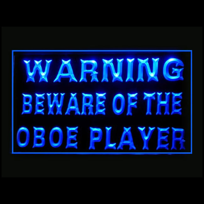 140113 Attention Notice Note Beware Of The Oboe Home Decor Open Display illuminated Night Light Neon Sign 16 Color By Remote