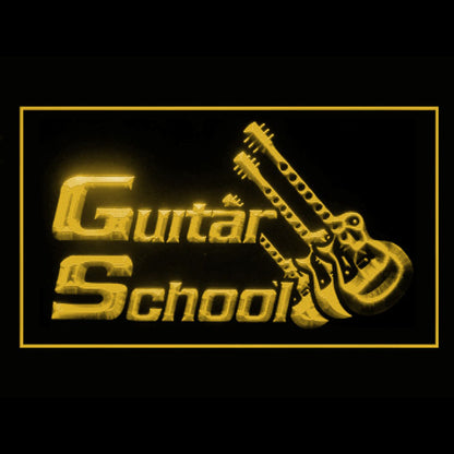 140122 Guitar School Lesson Music Shop Open Home Decor Open Display illuminated Night Light Neon Sign 16 Color By Remote