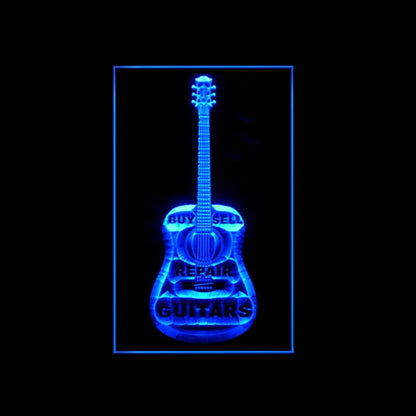 140135 Buy Sell Repair Guitar Shop Store Open Home Decor Open Display illuminated Night Light Neon Sign 16 Color By Remote