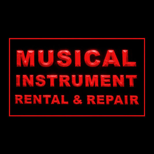 140136 Musical Instrument Rental Repair Shop Open Home Decor Open Display illuminated Night Light Neon Sign 16 Color By Remote