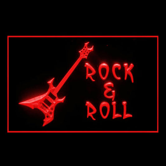 140144 Rock and Roll Guitar Music Band Room Live Home Decor Open Display illuminated Night Light Neon Sign 16 Color By Remote