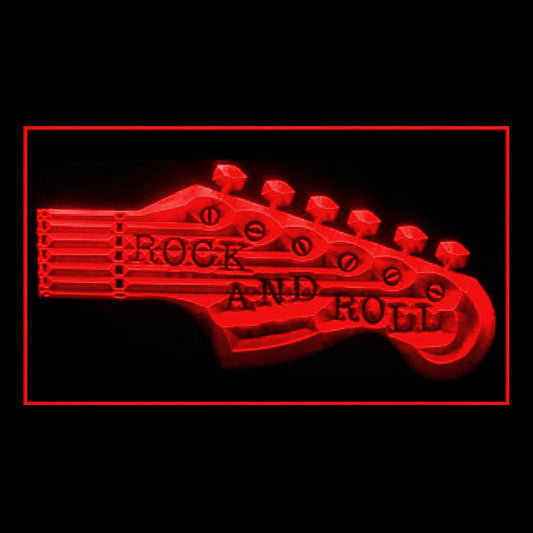 140145 Rock and Roll Guitar Music Band Room Live Home Decor Open Display illuminated Night Light Neon Sign 16 Color By Remote