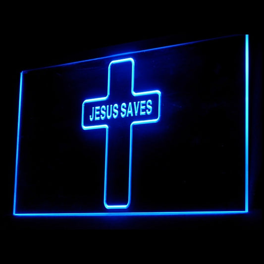 150001 Jesus Saves Religion Crosses Shop Store Home Decor Open Display illuminated Night Light Neon Sign 16 Color By Remote