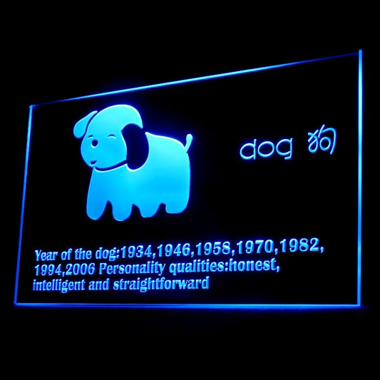 150008 Chinese Zodiac Dog Race Home Decor Open Display illuminated Night Light Neon Sign 16 Color By Remote