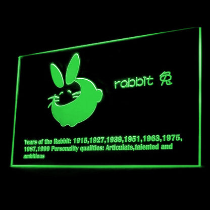 150010 Chinese Zodiac Rabbit Legend Home Decor Open Display illuminated Night Light Neon Sign 16 Color By Remote