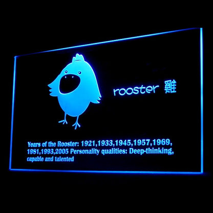 150011 Chinese Zodiac Rooster Legend Home Decor Open Display illuminated Night Light Neon Sign 16 Color By Remote