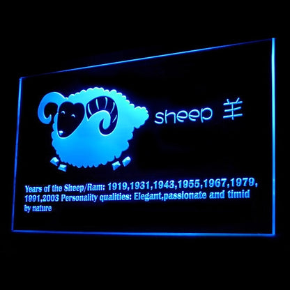 150012 Chinese Zodiac Sheep Legend THome Decor Open Display illuminated Night Light Neon Sign 16 Color By Remote