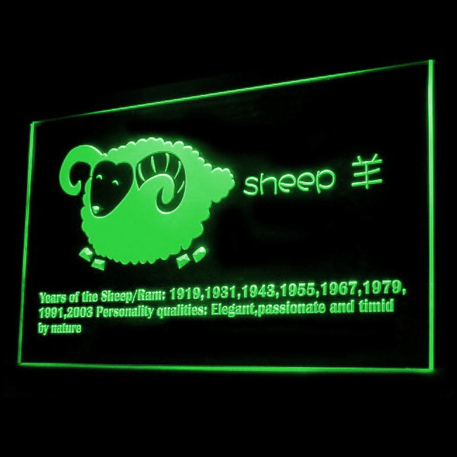 150012 Chinese Zodiac Sheep Legend THome Decor Open Display illuminated Night Light Neon Sign 16 Color By Remote