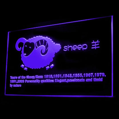 150012 Chinese Zodiac Sheep Legend THome Decor Open Display illuminated Night Light Neon Sign 16 Color By Remote