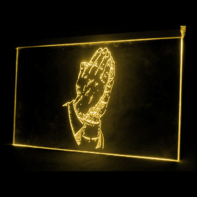150018 Praying Hands Room Shop Home Decor Open Display illuminated Night Light Neon Sign 16 Color By Remote