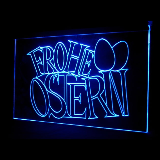 150019 Easter Frohe Ostern Eggs Home Decor Open Display illuminated Night Light Neon Sign 16 Color By Remote