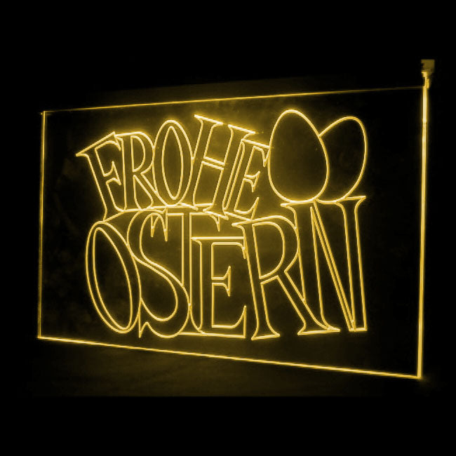 150019 Easter Frohe Ostern Eggs Home Decor Open Display illuminated Night Light Neon Sign 16 Color By Remote