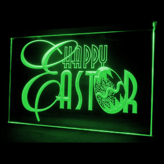 150020 Happy Easter Shop Store Open Home Decor Open Display illuminated Night Light Neon Sign 16 Color By Remote