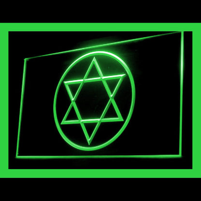 150024 Star of David Jewish Freedom Stars Home Decor Open Display illuminated Night Light Neon Sign 16 Color By Remote