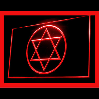 150024 Star of David Jewish Freedom Stars Home Decor Open Display illuminated Night Light Neon Sign 16 Color By Remote