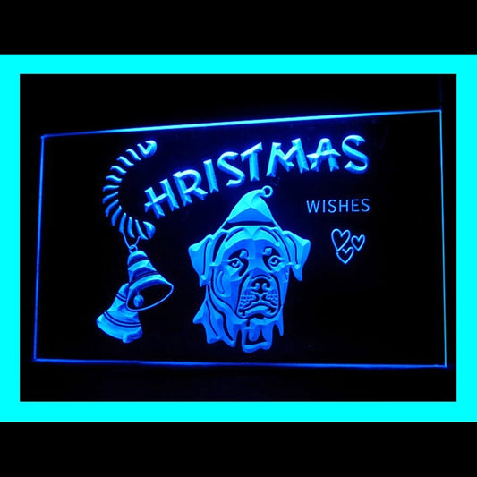 150042 X'mas Rottweiler Pets Christmas Home Decor Open Display illuminated Night Light Neon Sign 16 Color By Remote
