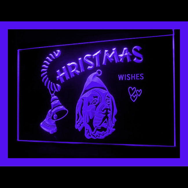 150043 Christmas Saint Bernard Pets Shop Home Decor Open Display illuminated Night Light Neon Sign 16 Color By Remote