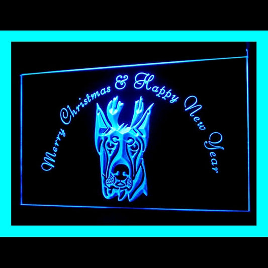150048 Doberman Pinscher Christmas Pets Shop Home Decor Open Display illuminated Night Light Neon Sign 16 Color By Remote