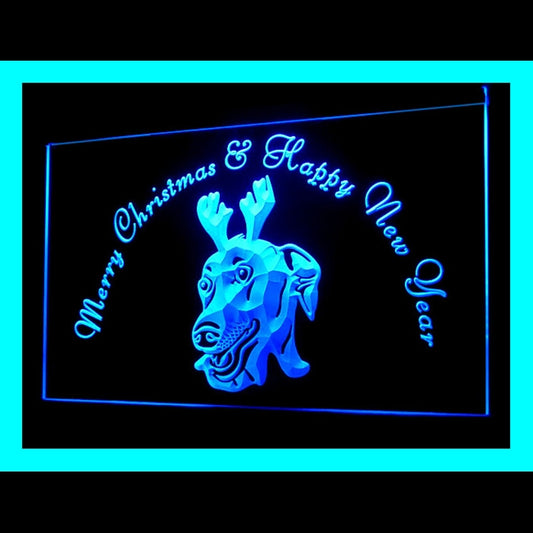 150049 Greyhound Dog Christmas Pets Shop Home Decor Open Display illuminated Night Light Neon Sign 16 Color By Remote
